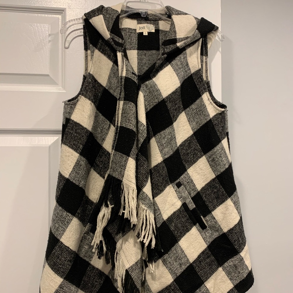 Black & White Vest with Hood